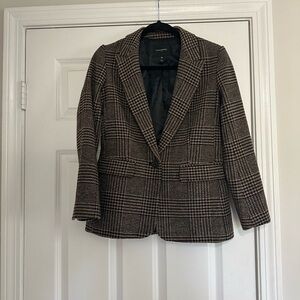 Banana Republic Black and Brown Checkered Blazer